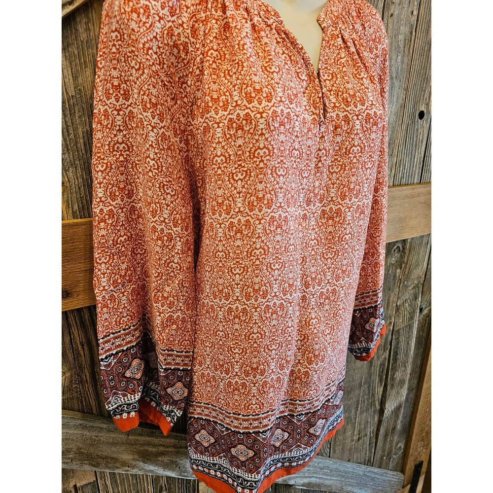 Ava Christine peasant style tunic blouse XL popover EUC  Career casual - Picture 2 of 8